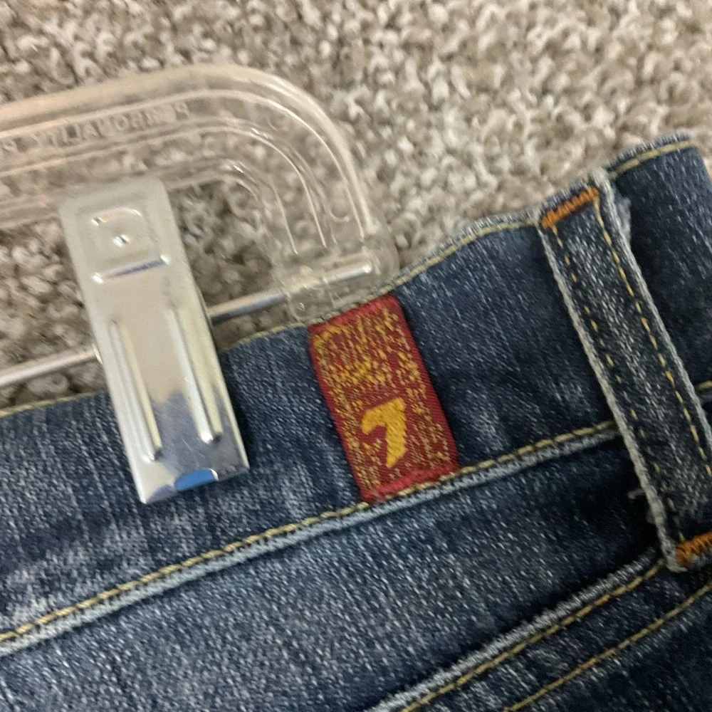 VTG Seven 7 For All Mankind Bootcut Western Rugged Jeans 32  x 26 Blue Dark Wash